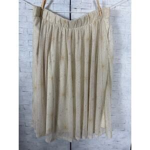 Torrid womens skirt sheer long packets lined cream gold stars whimsiGoth Plus Sz